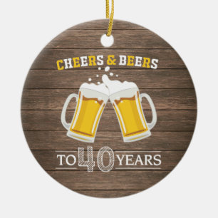 Rustikales Käse und Bier bis 40 Jahre Keramik Ornament