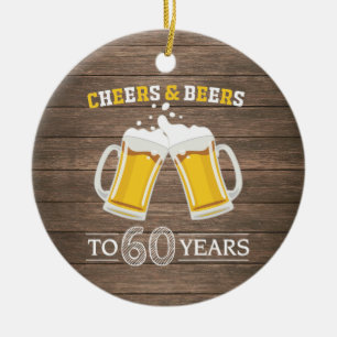 Rustikales Käse und Bier bis 60 Jahre Keramik Ornament