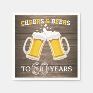 Rustikales Käse und Bier bis 60 Jahre Napkins Serviette