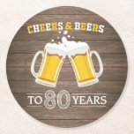 Rustikales Käse und Bier bis 80 Jahre Runder Pappuntersetzer<br><div class="desc">Rustikales Käse und Bier bis 80 Jahre Untersetzer</div>