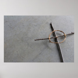 Rustikales Keltenkreuz Poster