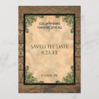 Rustikales keltisches Claddagh Save the Date