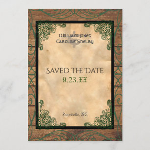 Rustikales keltisches Claddagh Save the Date Einladung