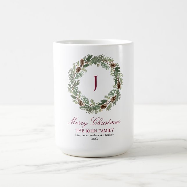 Rustikales Kieferfeuer Weihnachten Kaffeetasse (Mittel)