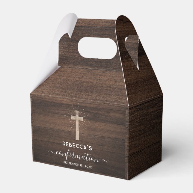 Rustikales Kirchenkreuz Geschenkschachtel (Vorderseite)