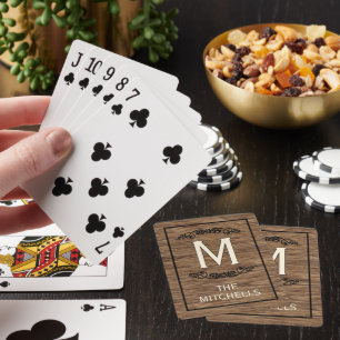 Rustikales, klassisches Holz-Kornmuster Spielkarten
