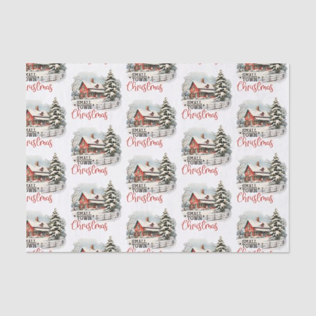 Rustikales Kleinstädter Weihnachtsbauernhaus Seidenpapier (Vorderseite)