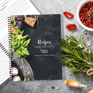 Rustikales Kochbuch für Familienessen Rezepte Notizbuch