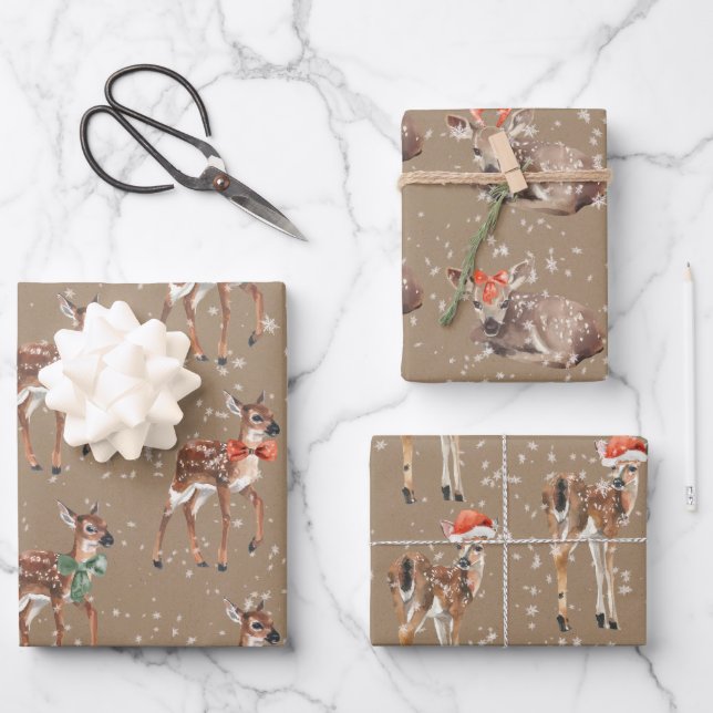 Rustikales Kraft Baby kann für Ferien verkleidet w Geschenkpapier Set (Vorderseite)