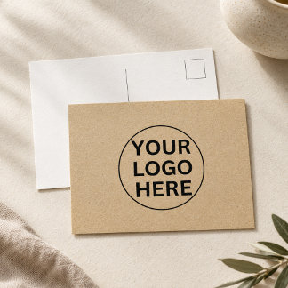 Rustikales Kraft Danke-Notiz Geschäft-Logo Postkarte