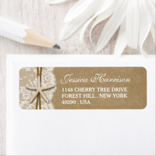 Rustikales Kraft-, Lace & Starfish Brautparty