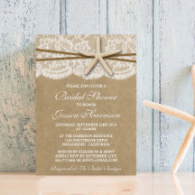 Rustikales Kraft-, Lace & Starfish Brautparty