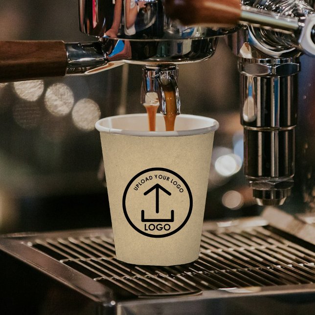 Rustikales Kraft-Modern-Beruflich-Business-Logo Pappbecher (Rustic Kraft Modern Professional Business Logo Paper Cups)
