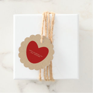 Rustikales kraft rotes Herz Brauch Valentinstag Geschenkanhänger