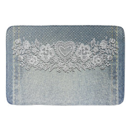 Rustikales Kraft- & White Lace Lacy Bauernhaus Badematte