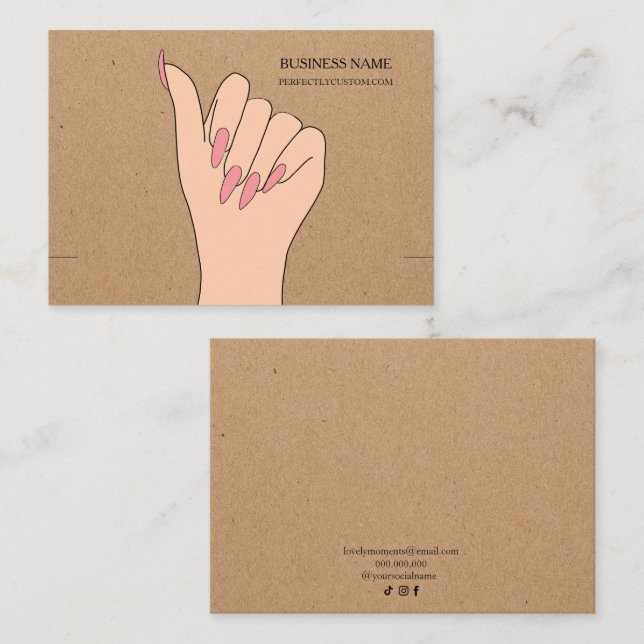 Rustikales Kraftpapier mit Handarmkarte Visitenkarte (Vorne/Hinten)