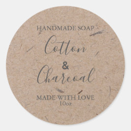 Rustikales Kraftpapier mit individueller Seifenken Runder Aufkleber