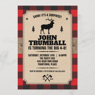 Rustikales Kraftpapier sieht Buffalo Kariert mit E Einladung