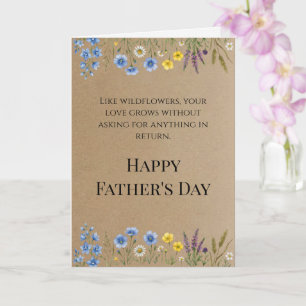 Rustikales Kraftpapier Wildblumen Vatertag Papa Karte