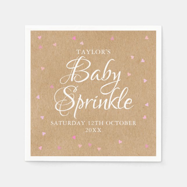 Rustikales Kraftsackherz Serviette (Vorderseite)