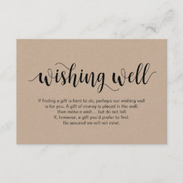 Rustikales Kraftskript, schwarz, Hochzeit wünschen Begleitkarte