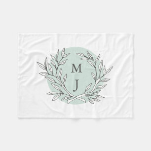 Rustikales Kraut Mit Monogramm Blanket Fleecedecke