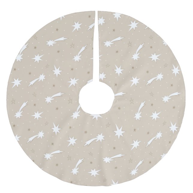 Rustikales Kunsthandwerk Weihnachtsmuster Polyester Weihnachtsbaumdecke (Vorderseite)