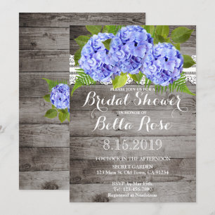 Rustikales Lace Hydrangeas Brautparty laden Einladung