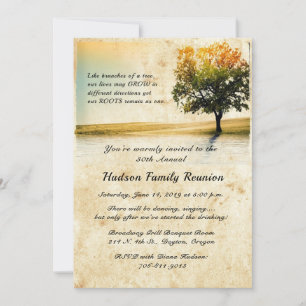Rustikales Lakeside Tree Family Wiedersehen Party  Einladung