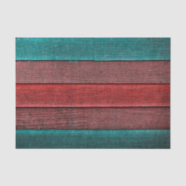 Rustikales Land Aquamarin Rotes Braunholz Körner T Seidenpapier