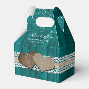 Rustikales Land Aquamarin Wedding Danke Geschenkschachtel