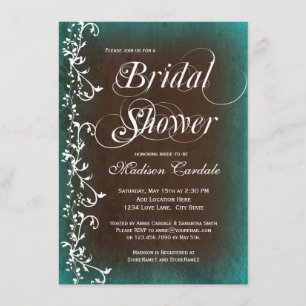 Rustikales Land-aquamarine Einladung