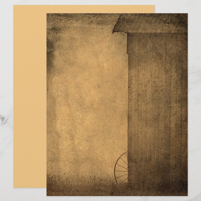 Rustikales Land Barn Brown Sepia Vintage Textur (Vorne/Hinten)