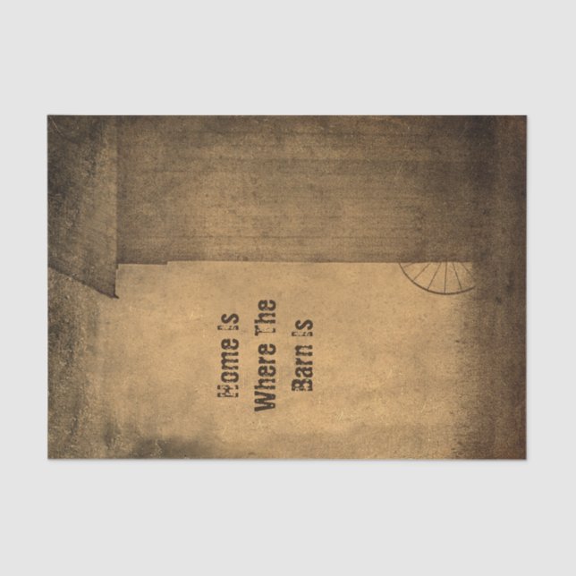 Rustikales Land Barn Brown Vintag Textur Phrase Seidenpapier (Vorderseite)