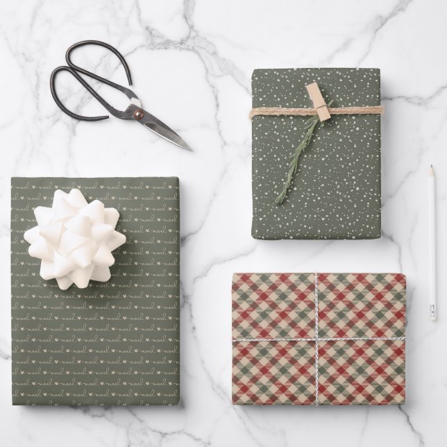 Rustikales Land Boho Weihnachtswrapping Papier (Vorderseite)