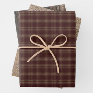 Rustikales Land Burlap und Homespun Wrapping Paper Geschenkpapier Set