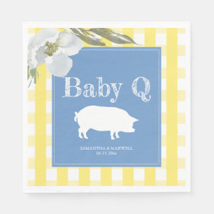 Rustikales Land Floral und Pig Gingham Babyq Serviette
