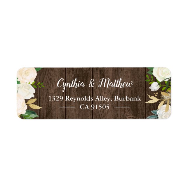 Rustikales Land Holz White Gold Garden Blume (Vorne)