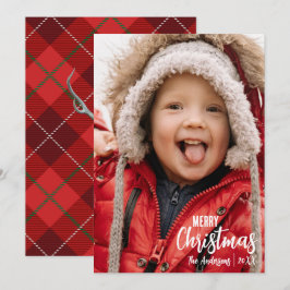 Rustikales Land Kariert Frohe Weihnachten Familie 