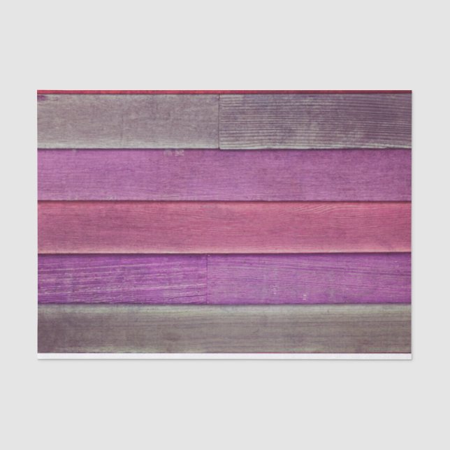 Rustikales Land Lila Brown Wood Grain Textur Seidenpapier (Vorderseite)