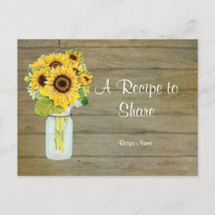 Rustikales Land Mason Jar Blume Sonnenblume Bouque Postkarte