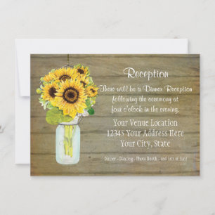 Rustikales Land Mason Jar Blume Sonnenblumen Hänge Einladung