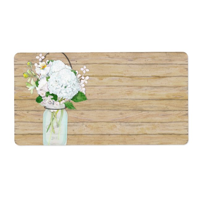 Rustikales Land Mason Jar Blume White Hydrangeas (Vorne)