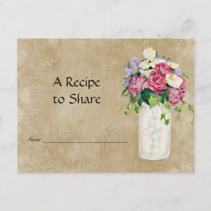 Rustikales Land Mason Jar Bouquet Bridal Rezept Postkarte