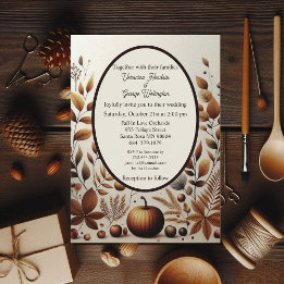 Rustikales Land Minimalistischer Fall Pumpkins Hoc Einladung