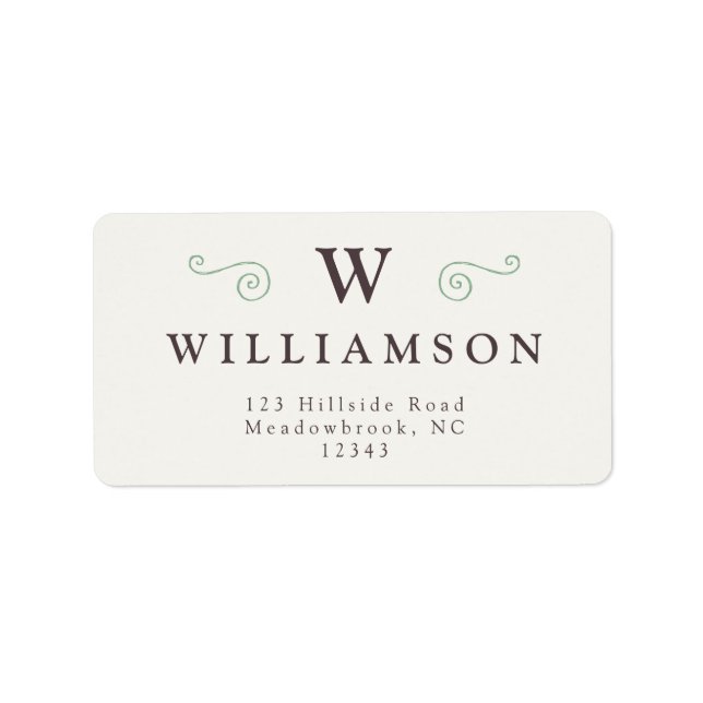 Rustikales Land Moderne Monogramm-Rücksendeadresse Adressaufkleber (Vorne)
