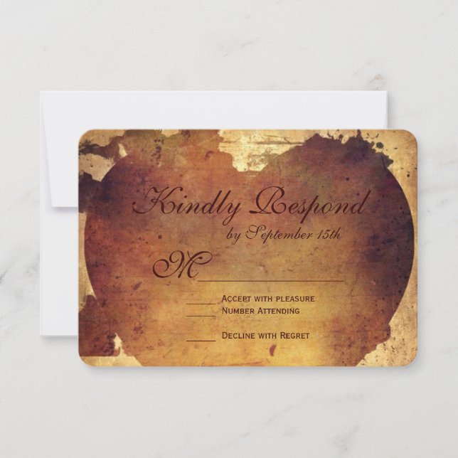 Rustikales Land Not Heart Wedding RSVP Karten (Vorderseite)