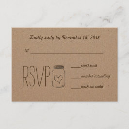 Rustikales Land-Packpapier-Maurer-Glas UAWG RSVP Karte