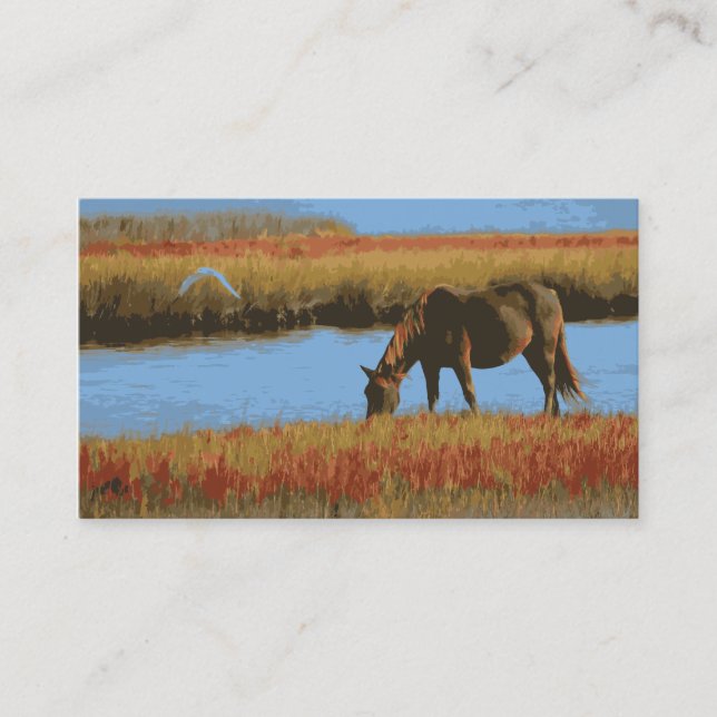 Rustikales Land-Pferd, das Visitenkarten weiden Visitenkarte (Vorderseite)