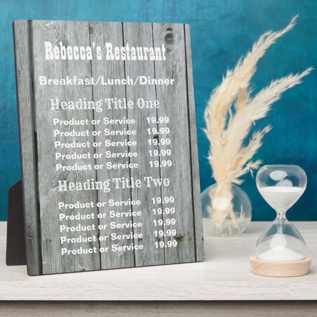 Rustikales Land - Preise/Service-Plaque Fotoplatte (Seite)